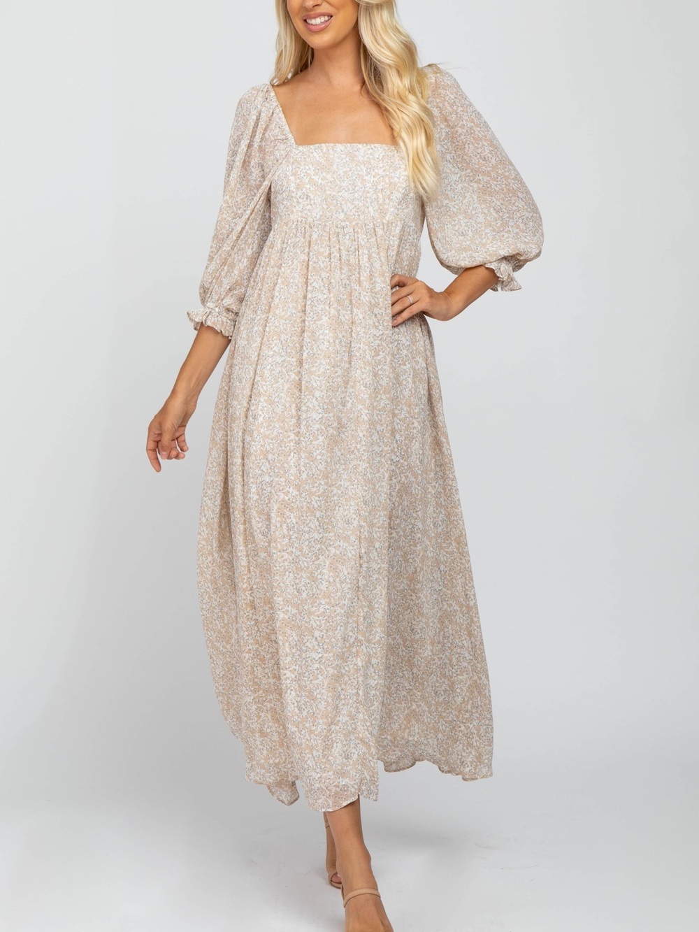 Storia Renaissance Print Romantic Maxi Dress